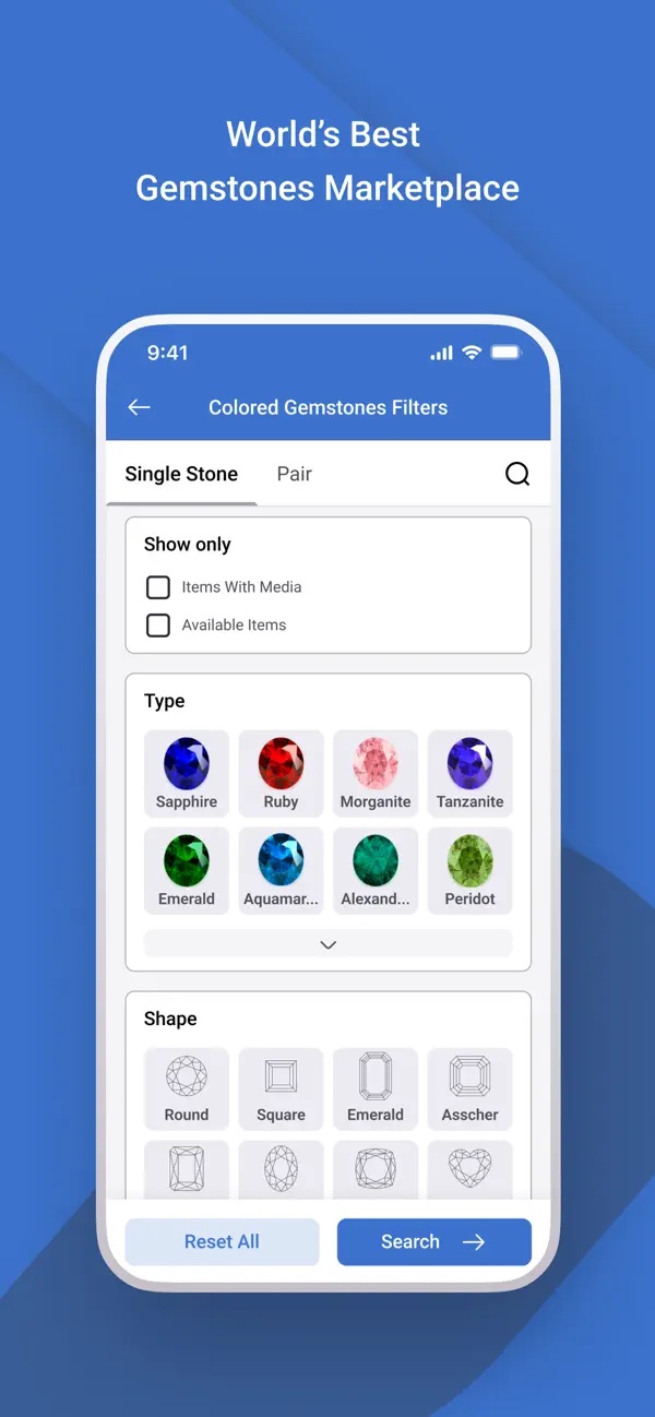 VDB app: gemstones marketplace