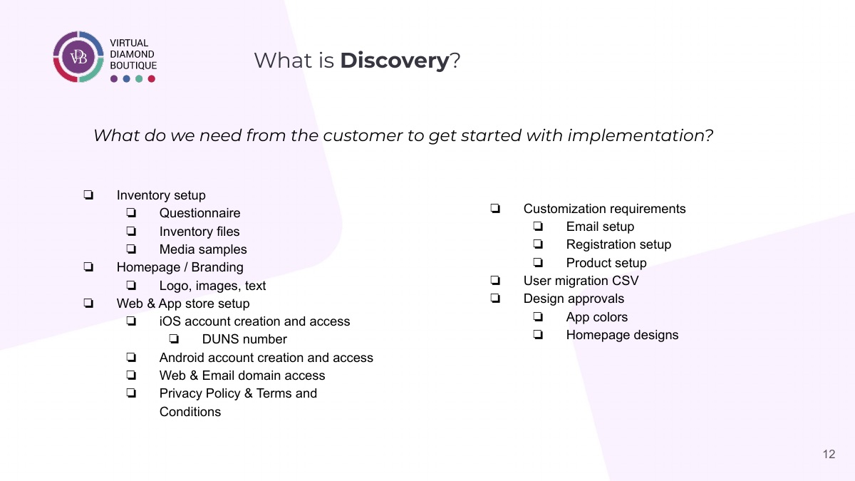 What Discovery collects before implementation starts