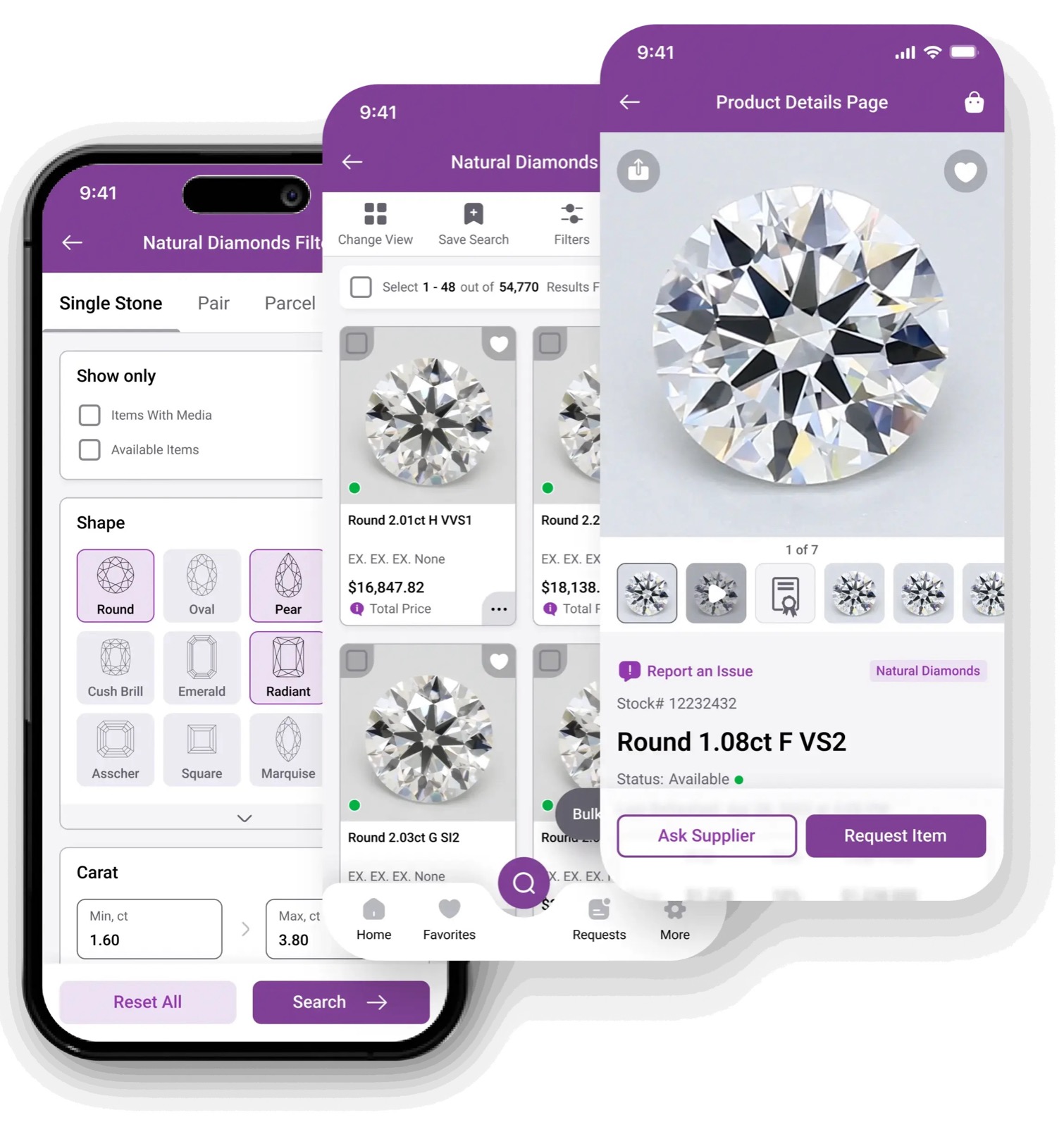 VDB marketplace for buyers on phone and tablet